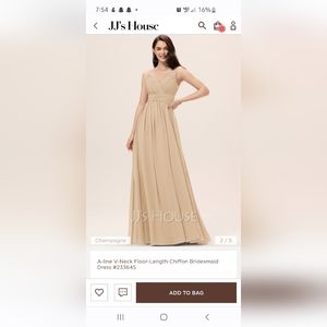 A-line V-Neck Floor-Length Chiffon Bridesmaid Dress #233645